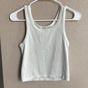 Women's White Scoop Neck Tank Top